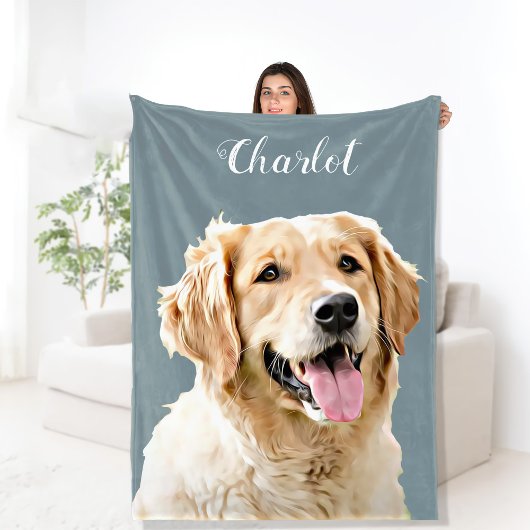 Aangepaste Golden Retriever Hond Gepersonaliseerd  Fleece Deken