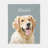 Aangepaste Golden Retriever Hond Gepersonaliseerd  Fleece Deken (Voorkant)