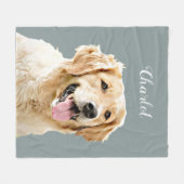 Aangepaste Golden Retriever Hond Gepersonaliseerd  Fleece Deken (Voorkant (Horizontaal))
