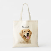 Aangepaste Golden Retriever Hond Gepersonaliseerd Tote Bag (Achterkant)