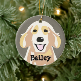 Aangepaste Golden Retriever Keramisch Ornament
