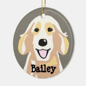 Aangepaste Golden Retriever Keramisch Ornament (Links)
