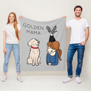 Aangepaste Golden Retriever Mama Fleece Blanket Deken