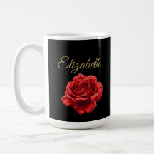 Aangepaste Golden Script Elegant Red Rose geperson