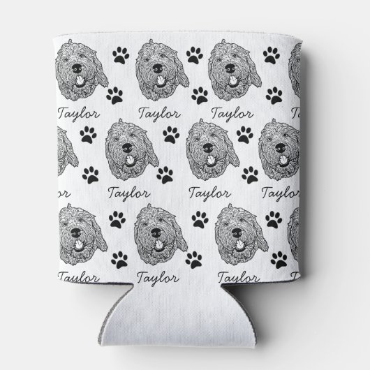 Aangepaste Goldendoodle Hond gepersonaliseerde tek Blikjeskoeler (Achterkant)