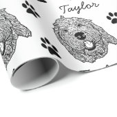 Aangepaste Goldendoodle Hond gepersonaliseerde tek Cadeaupapier (Rol Hoek)