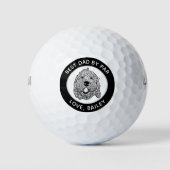 Aangepaste Goldendoodle Hond gepersonaliseerde tek Golfballen (Voorkant)