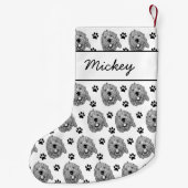 Aangepaste Goldendoodle Hond gepersonaliseerde tek Kleine Kerstsok (Achterkant)