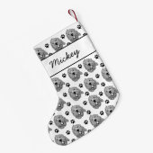 Aangepaste Goldendoodle Hond gepersonaliseerde tek Kleine Kerstsok (Achterkant (Hangend))