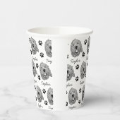 Aangepaste Goldendoodle Hond gepersonaliseerde tek Papieren Bekers (Links)