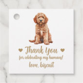 Aangepaste Goldendoodle Hond Huwelijksgunst Labels (Voorkant)