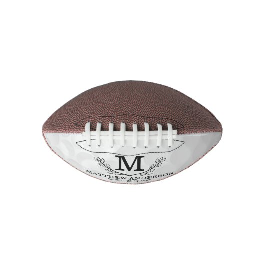 Aangepaste Golf Ball Pattern Naam Monogram Age American Football (Voorkant)