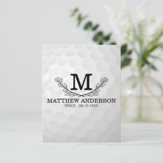Aangepaste Golf Ball Pattern Name Monogram Age (Staand voorkant)