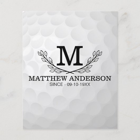 Aangepaste Golf Ball Pattern Name Monogram Age (Achterkant)