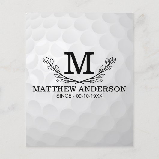 Aangepaste Golf Ball Pattern Name Monogram Age (Voorkant)