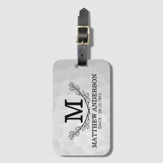 Aangepaste Golf Ball Pattern Name Monogram Age Bagagelabel (Voorkant (verticaal))