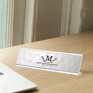 Aangepaste Golf Ball Pattern Name Monogram Age Bureau Naambordje