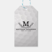 Aangepaste Golf Ball Pattern Name Monogram Age Cadeaulabel (Voorkant)