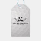 Aangepaste Golf Ball Pattern Name Monogram Age Cadeaulabel (Achterkant)