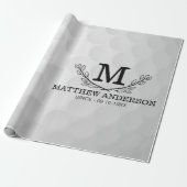 Aangepaste Golf Ball Pattern Name Monogram Age Cadeaupapier (Uitgerold)