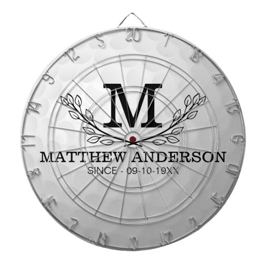 Aangepaste Golf Ball Pattern Name Monogram Age Dartbord (Voorkant)