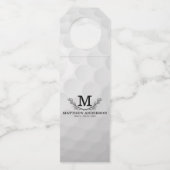 Aangepaste Golf Ball Pattern Name Monogram Age Flessenhanger (Achterkant)