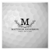 Aangepaste Golf Ball Pattern Name Monogram Age Foto Afdruk (Voorkant)