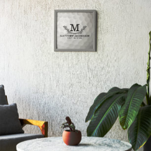 Aangepaste Golf Ball Pattern Name Monogram Age Foto Afdruk