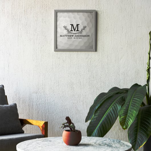 Aangepaste Golf Ball Pattern Name Monogram Age Foto Afdruk