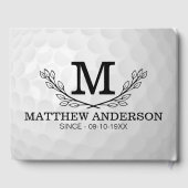 Aangepaste Golf Ball Pattern Name Monogram Age Gastenboek (Achterkant)