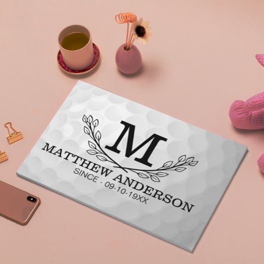 Aangepaste Golf Ball Pattern Name Monogram Age Gastenboek