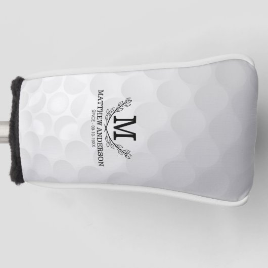 Aangepaste Golf Ball Pattern Name Monogram Age Golfheadcover (Voorkant)
