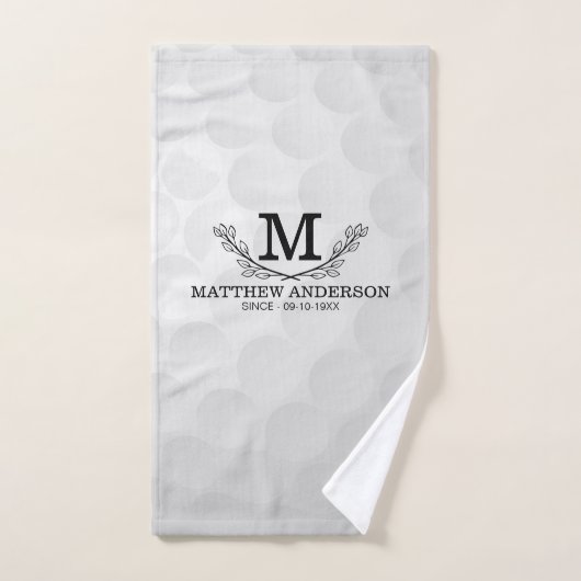 Aangepaste Golf Ball Pattern Name Monogram Age Handdoek (Handdoek)