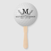 Aangepaste Golf Ball Pattern Name Monogram Age Handwaaier (Voorkant)
