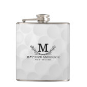 Aangepaste Golf Ball Pattern Name Monogram Age Heupfles (Voorkant)