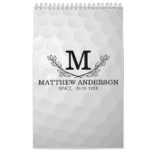 Aangepaste Golf Ball Pattern Name Monogram Age Kalender (Hoes)