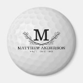Aangepaste Golf Ball Pattern Name Monogram Age Magneet (Voorkant)