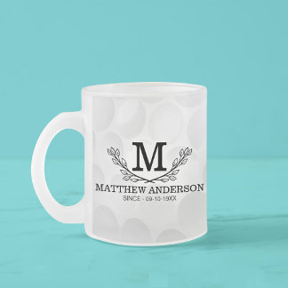 Aangepaste Golf Ball Pattern Name Monogram Age Matglas Koffiemok