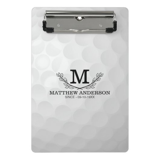 Aangepaste Golf Ball Pattern Name Monogram Age Mini Klembord (Voorkant)