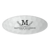 Aangepaste Golf Ball Pattern Name Monogram Age Naambadge (Voorkant)