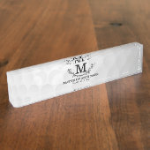 Aangepaste Golf Ball Pattern Name Monogram Age Naambordje (Zijkant)