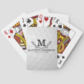 Aangepaste Golf Ball Pattern Name Monogram Age Pokerkaarten (Achterkant)