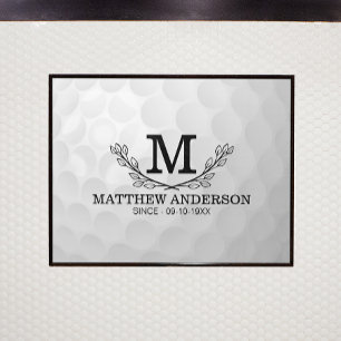Aangepaste Golf Ball Pattern Name Monogram Age Poster