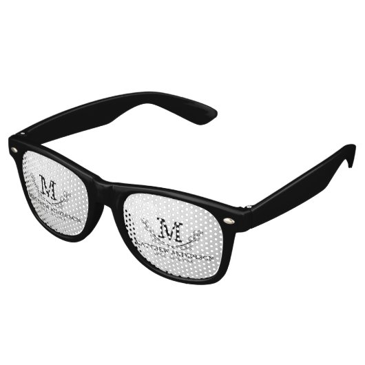 Aangepaste Golf Ball Pattern Name Monogram Age Retro Zonnebril (Gekanteld)