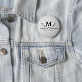 Aangepaste Golf Ball Pattern Name Monogram Age Ronde Button 5,7 Cm (In situ)