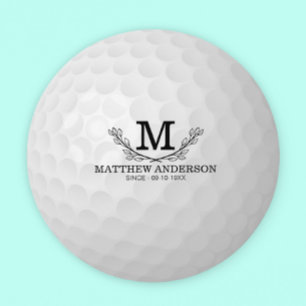 Aangepaste Golf Ball Pattern Name Monogram Age Ronde Kartonnen Onderzetter