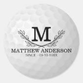 Aangepaste Golf Ball Pattern Name Monogram Age Ronde Sticker (Voorkant)