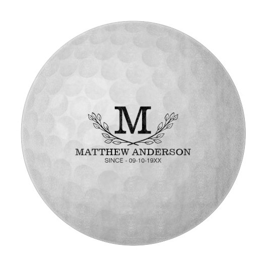 Aangepaste Golf Ball Pattern Name Monogram Age Snijplank (Voorkant)
