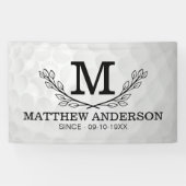 Aangepaste Golf Ball Pattern Name Monogram Age Spandoek (Horizontaal)