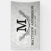 Aangepaste Golf Ball Pattern Name Monogram Age Spandoek (Verticaal)